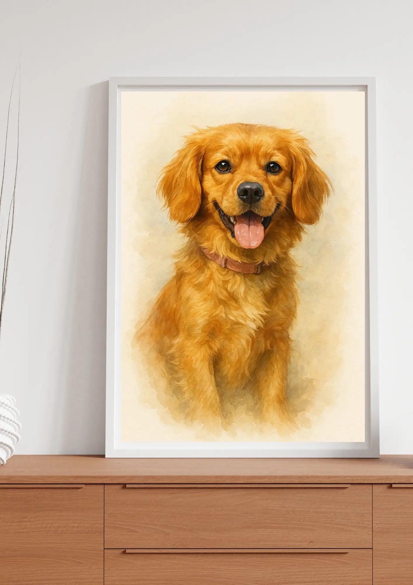 Retrato Mascota Personalizado Estilo Acuarela Digital Minimalista