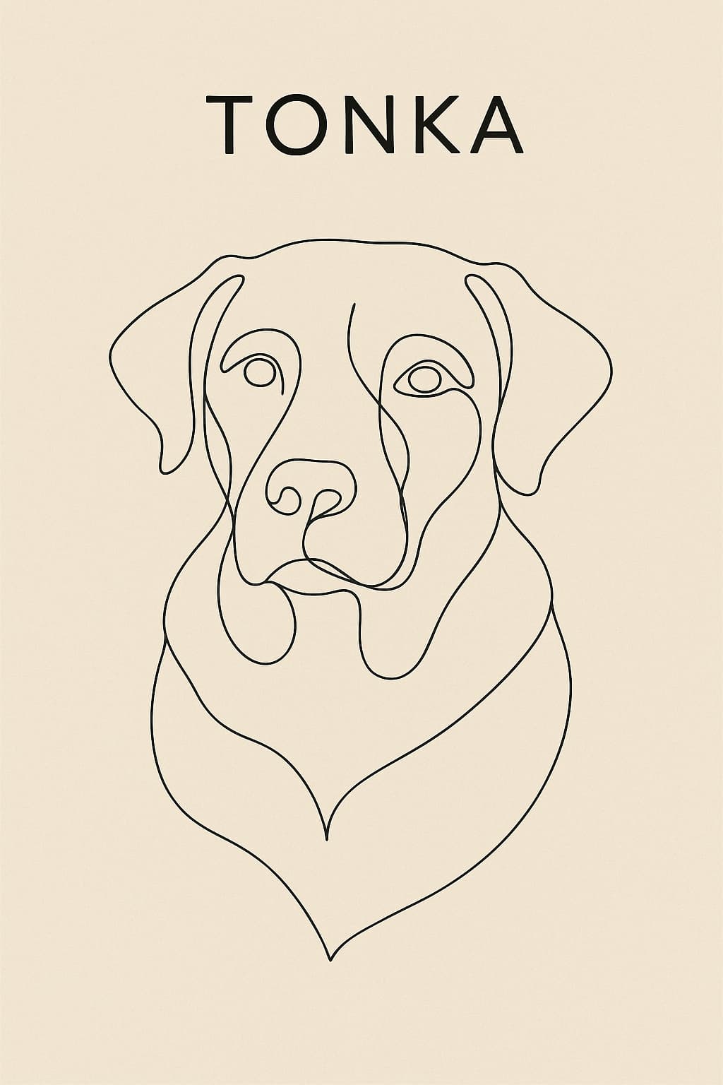 Retrato Mascota Personalizado Estilo One Line Minimalista