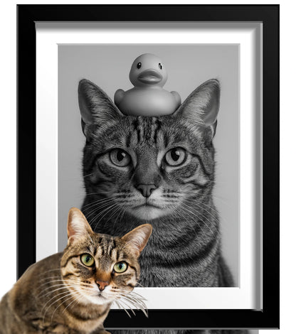 Retrato Enmarcado Mascota Decorativo para Baño – Toalla o Patito de Hule