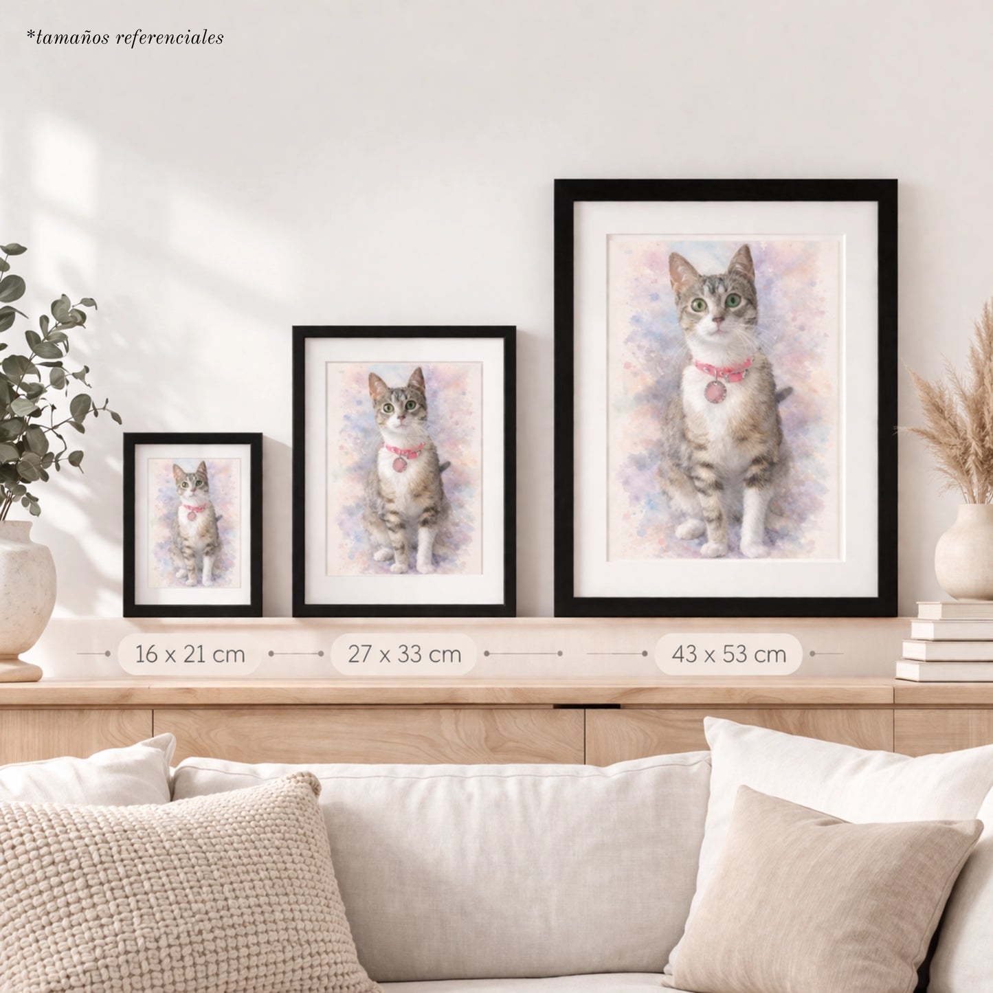 Cuadro Personalizado de Mascota Acuarela