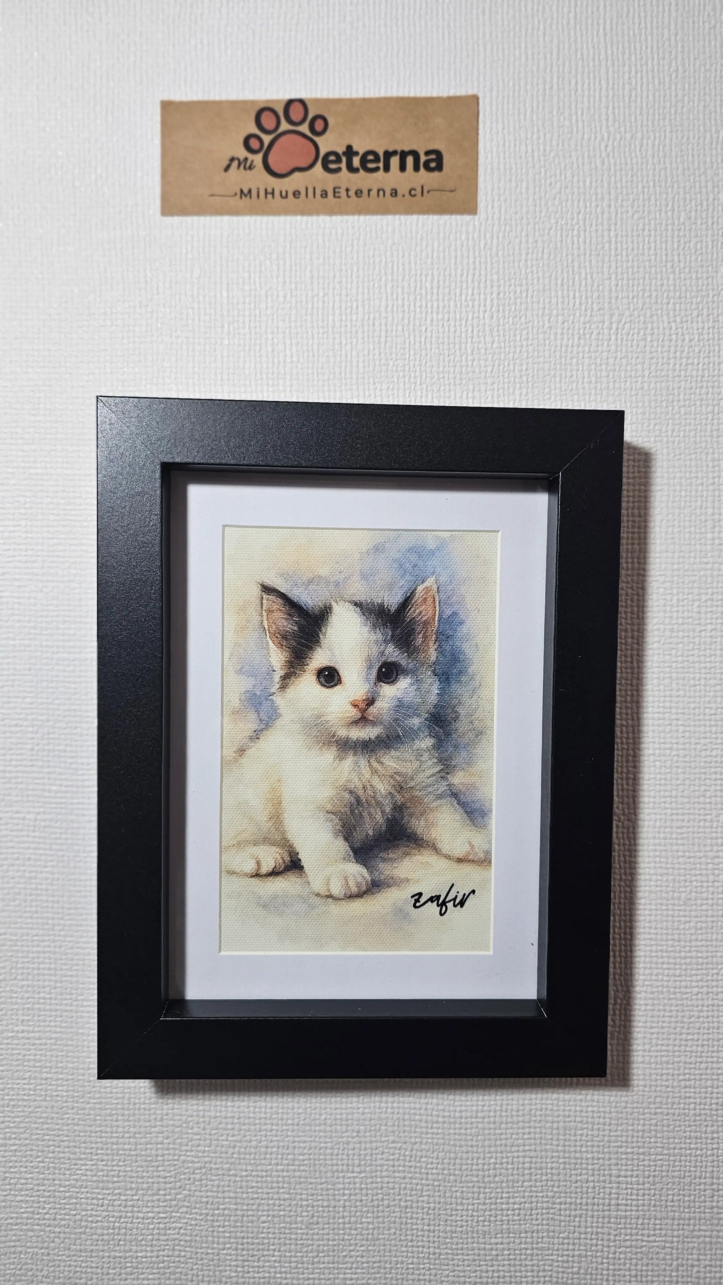 Retrato Enmarcado Mascota Personalizado Estilo Acuarela