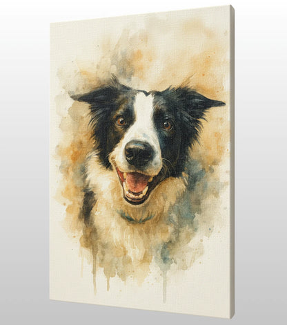 Retrato Enmarcado Mascota Personalizado Estilo Acuarela