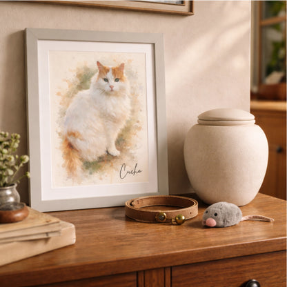 Cuadro Personalizado de Mascota Acuarela