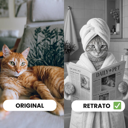 Cuadro Mascota Lectura Diario Personalizado