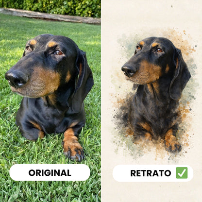 Cuadro Personalizado de Mascota Acuarela