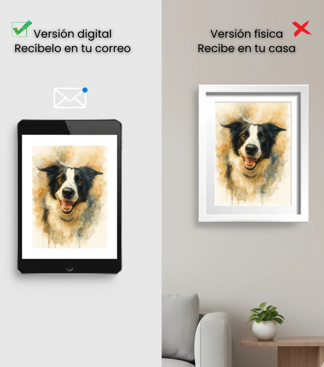 Retrato Digital de Mascota Estilo Acuarela