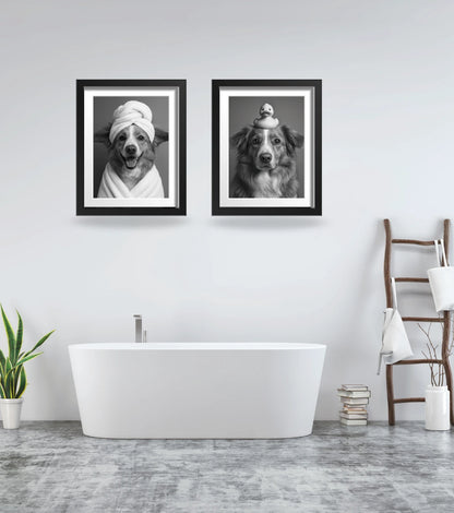 Retrato Enmarcado Mascota Decorativo para Baño – Toalla o Patito de Hule