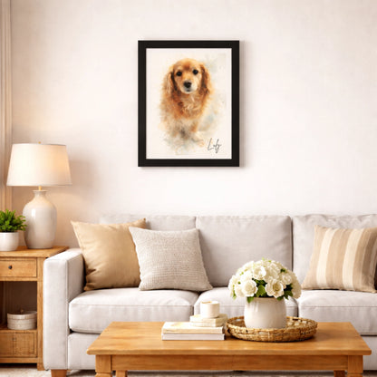 Cuadro Personalizado de Mascota Acuarela