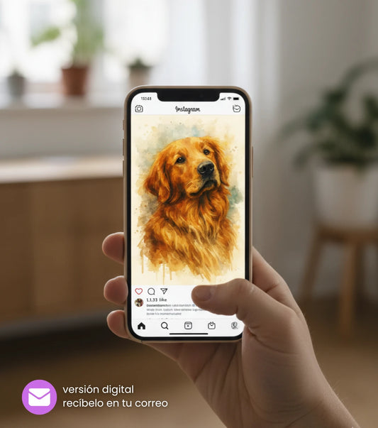 Retrato Digital de Mascota Estilo Acuarela