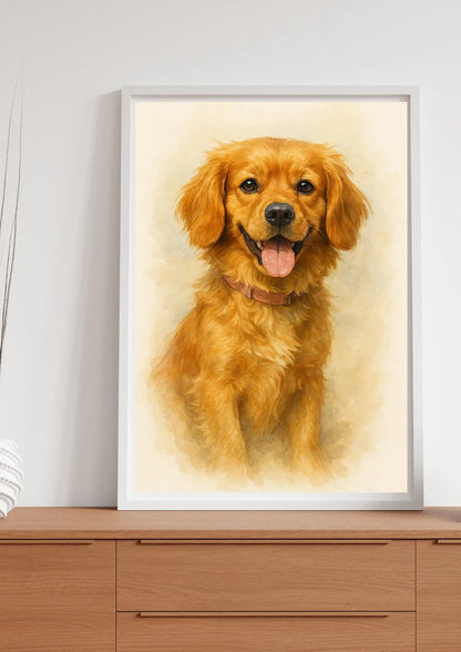 Retrato Mascota Personalizado Estilo Acuarela Digital Minimalista