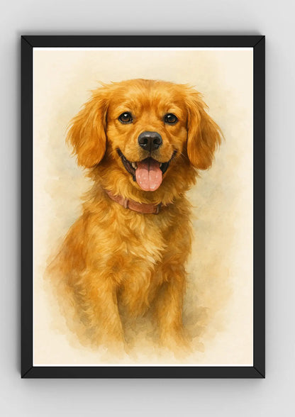 Retrato Mascota Personalizado Estilo Acuarela Digital Minimalista