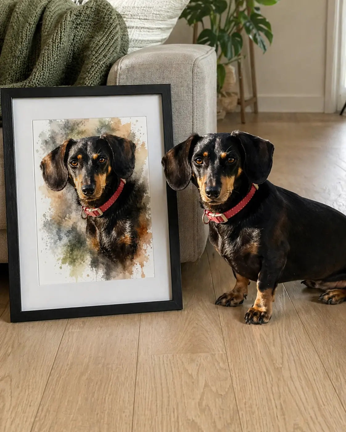 Cuadro Personalizado de Mascota Acuarela