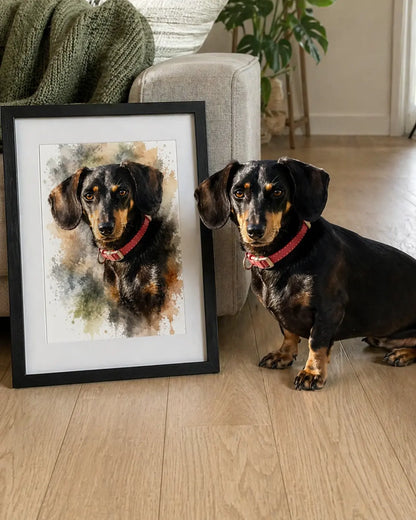 Cuadro Personalizado de Mascota Acuarela