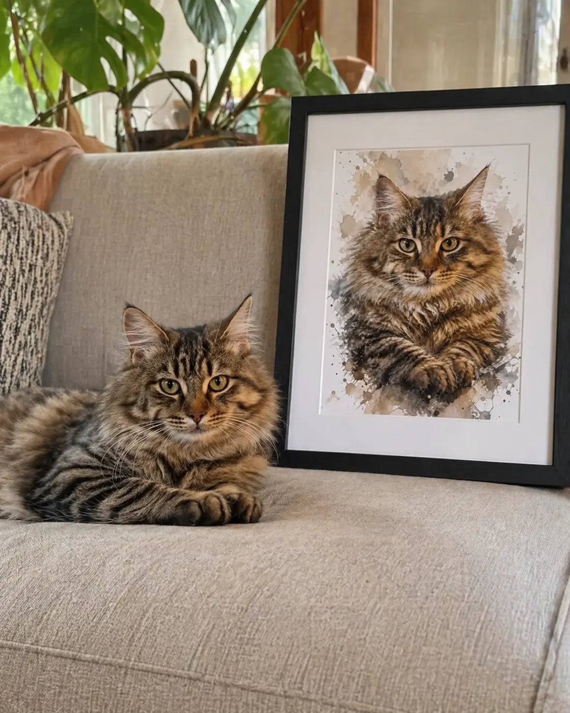 Cuadro Personalizado de Mascota Acuarela