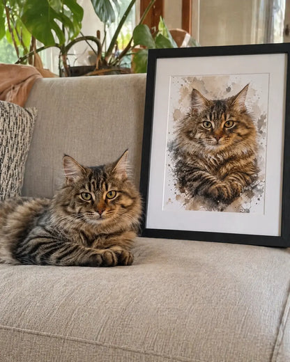 Cuadro Personalizado de Mascota Acuarela