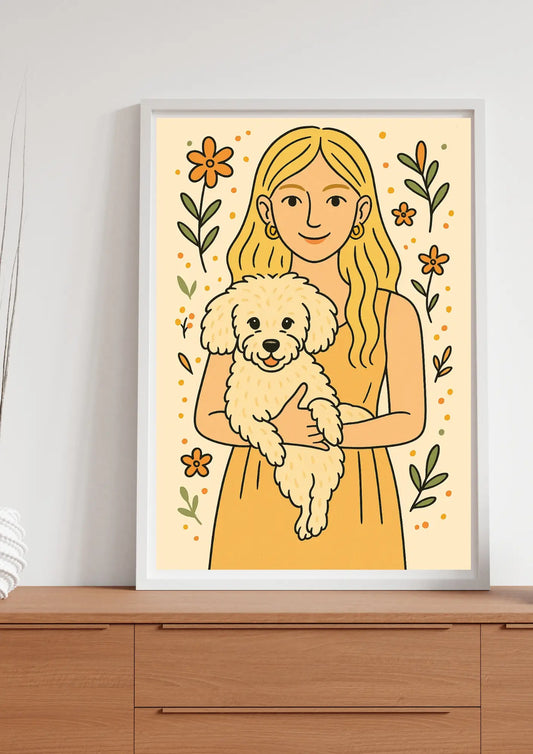 Retrato Mascota Personalizado Estilo Doodle Art