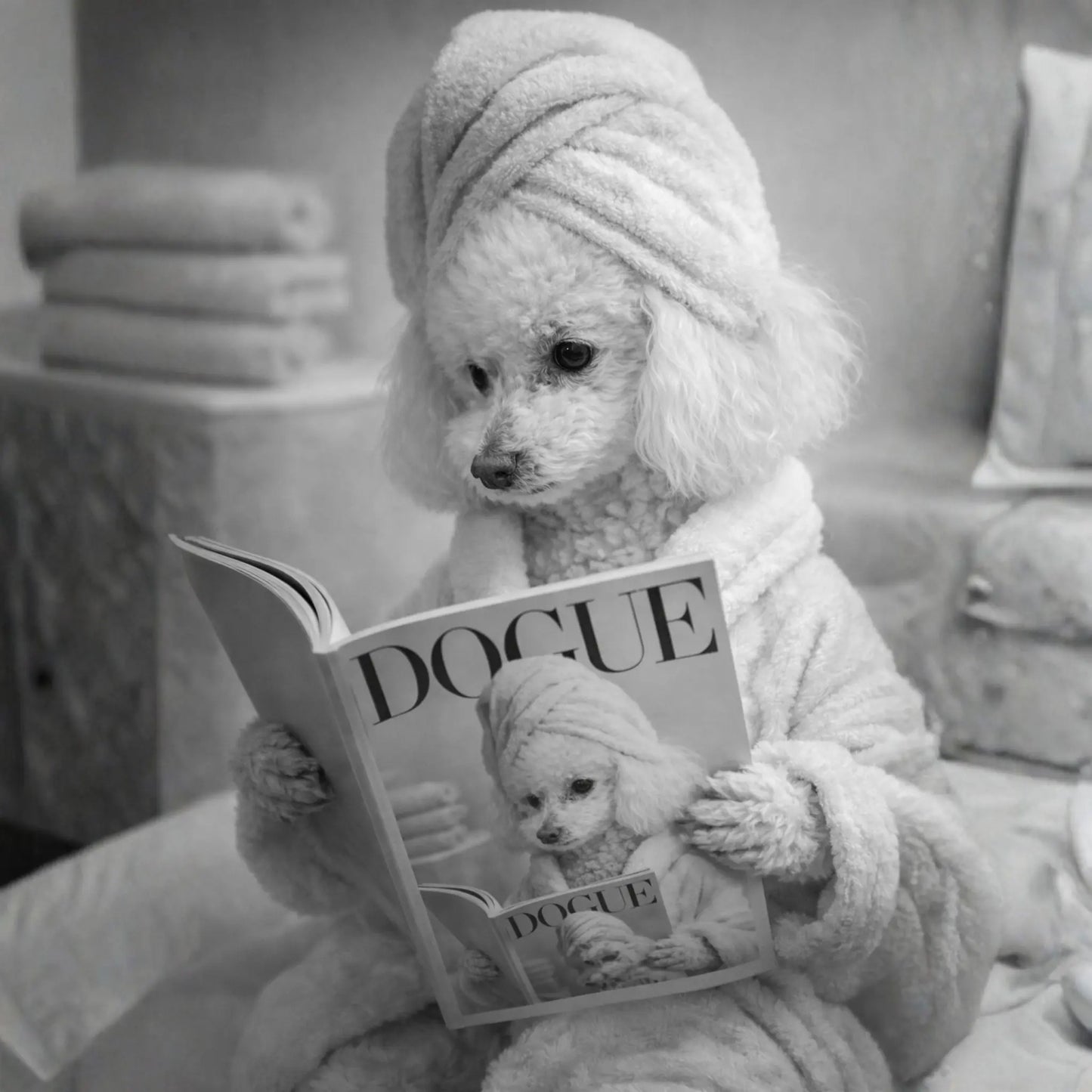 Cuadro Mascota Lectura Vogue Personalizado