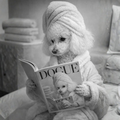 Cuadro Mascota Lectura Vogue Personalizado