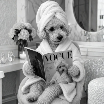 Cuadro Mascota Lectura Vogue Personalizado