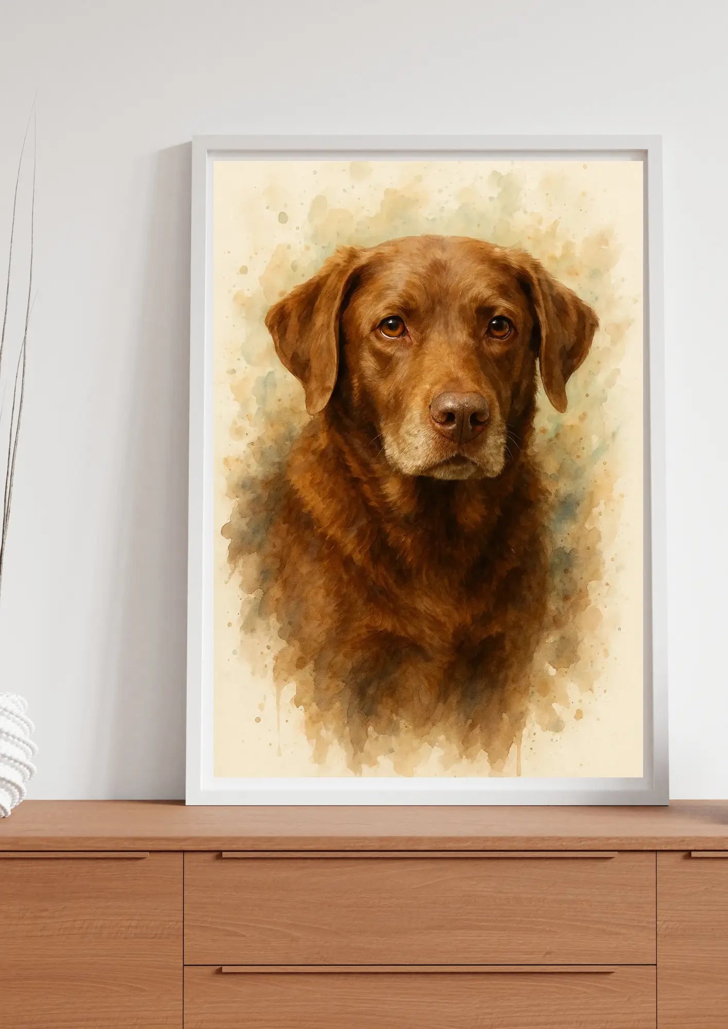 Retrato Mascota Personalizado Estilo Acuarela Digital Minimalista