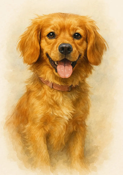 Retrato Digital de Mascota Estilo Acuarela