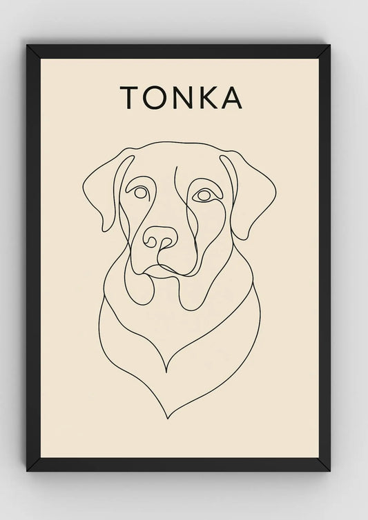 Retrato Mascota Personalizado Estilo One Line Minimalista