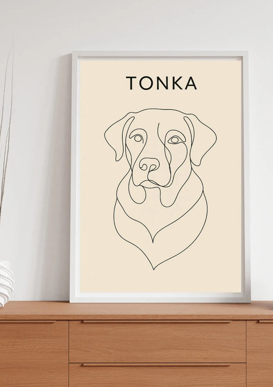 Retrato Mascota Personalizado Estilo One Line Minimalista